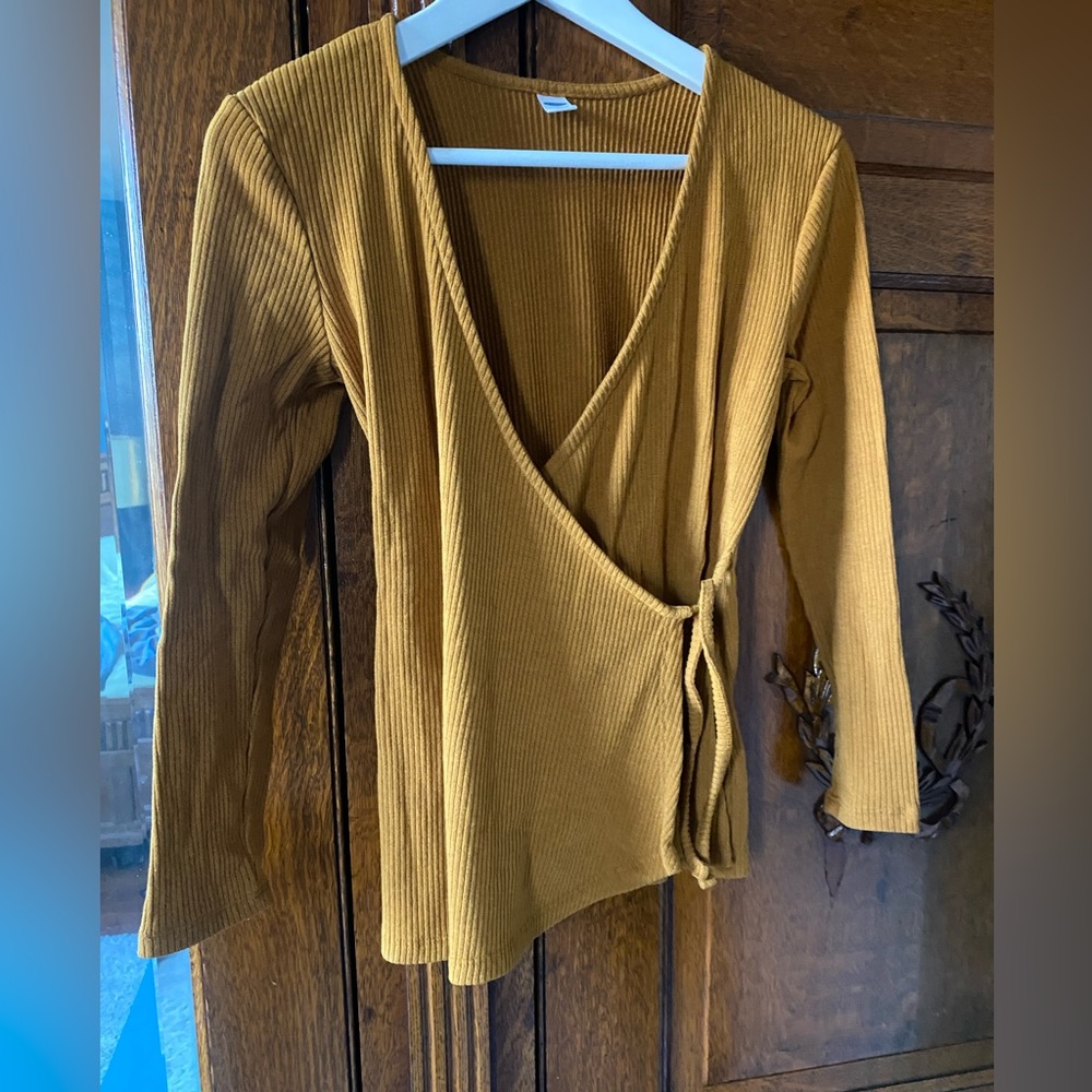 Old Navy Mustard Wrap Sweater